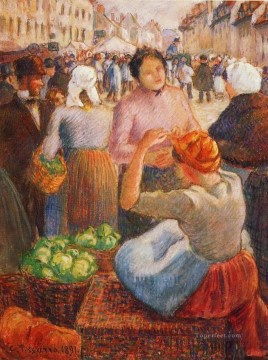 Camille Pissarro Painting - mercado gisors 1891 Camille Pissarro